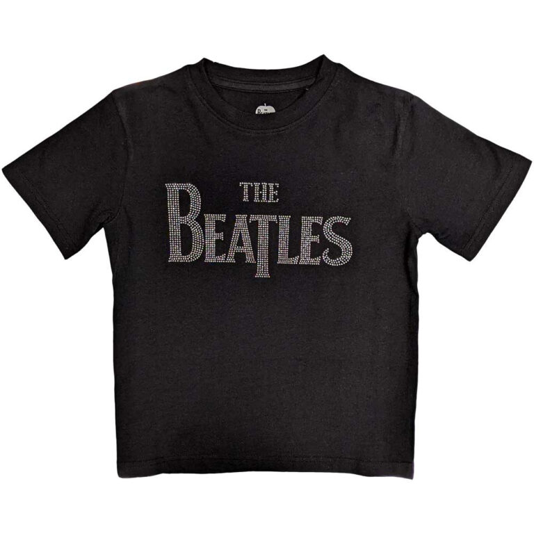 The Beatles Drop T Black Embellished Kids T-Shirt