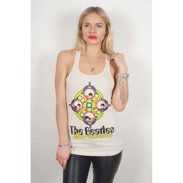 The Beatles Yellow Submarine & Portholes Sand LOS Ladies Vest