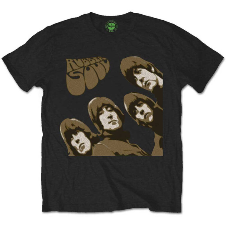 The Beatles Rubber Soul Sketch Black T-Shirt