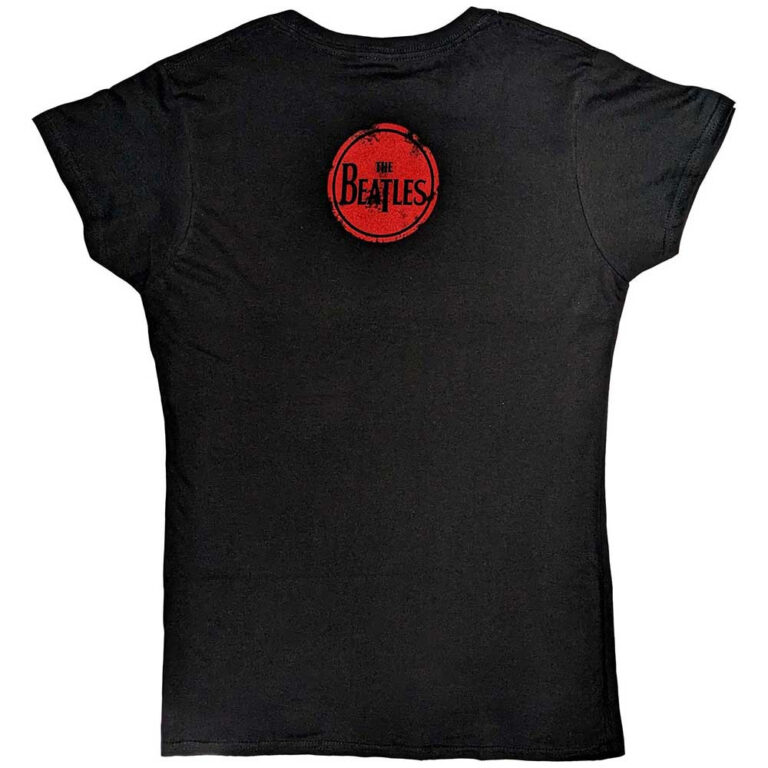 The Beatles Vintage I Love The Beatles Black Back Print Ladies T-Shirt