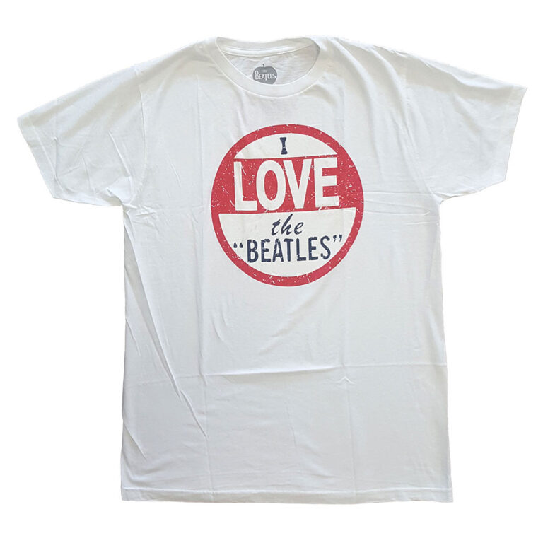 The Beatles Vintage I Love The Beatles White Back Print LOS T-Shirt
