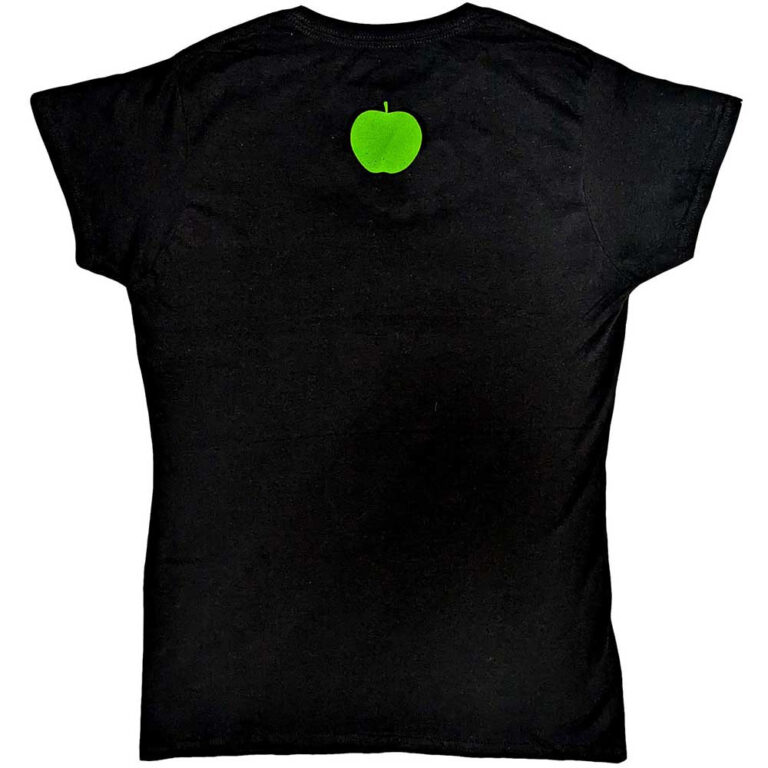 The Beatles On Apple Black Back Print Ladies T-Shirt