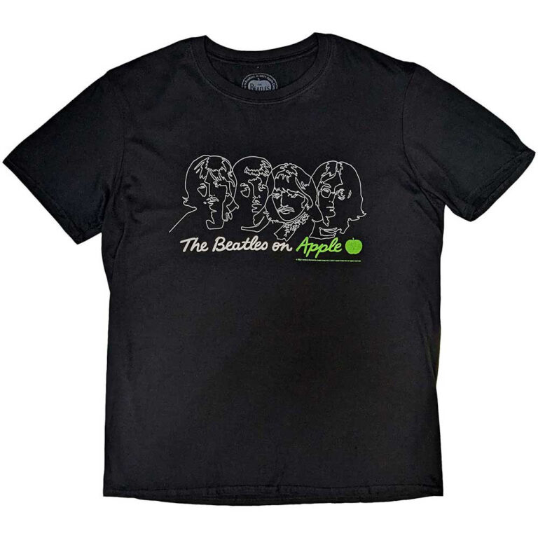 The Beatles On Apple Black Back Print T-Shirt