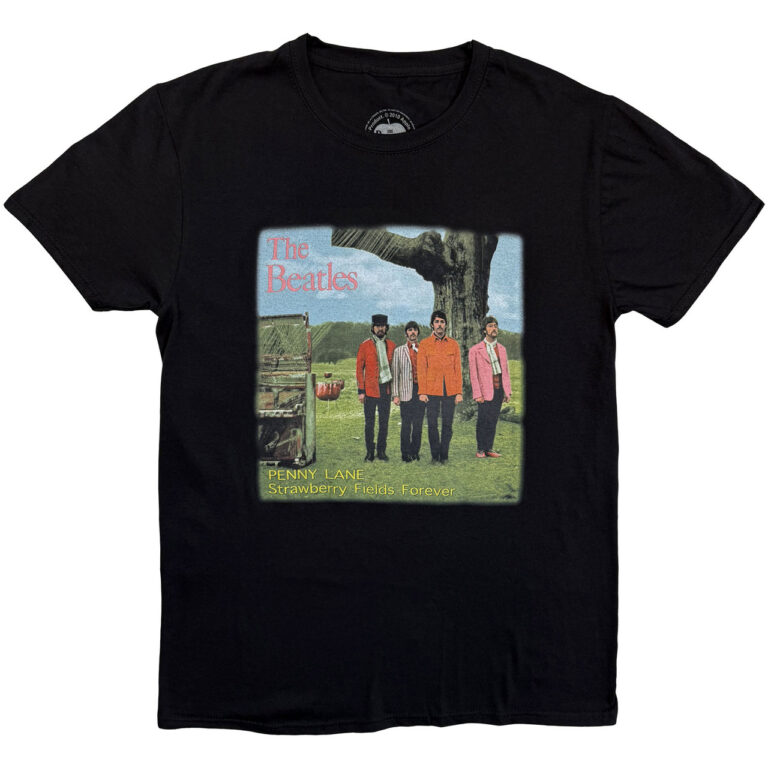 The Beatles Strawberry Fields Forever Black T-Shirt