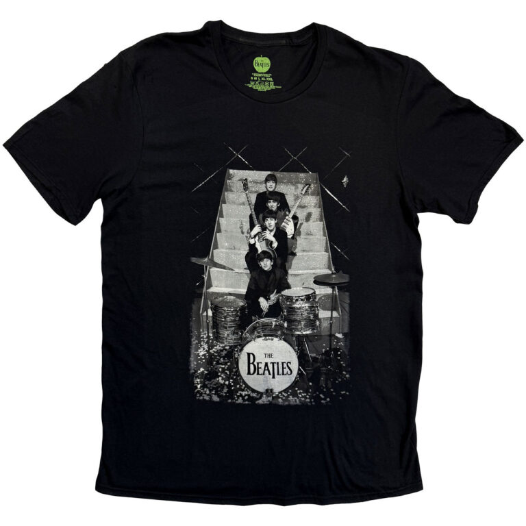 The Beatles Stage Stairs Black T-Shirt