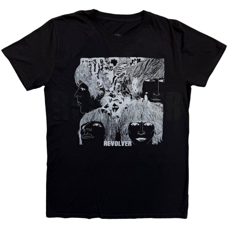 The Beatles Reverse Revolver Foiled Black Embellished T-Shirt