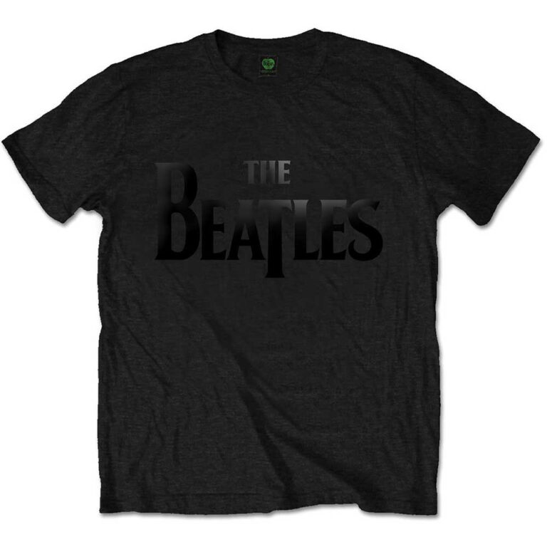 The Beatles Drop T Logo Gloss Print Black Embellished T-Shirt