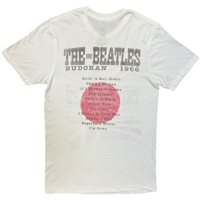 The Beatles Budokan Set List White Back Print T-Shirt
