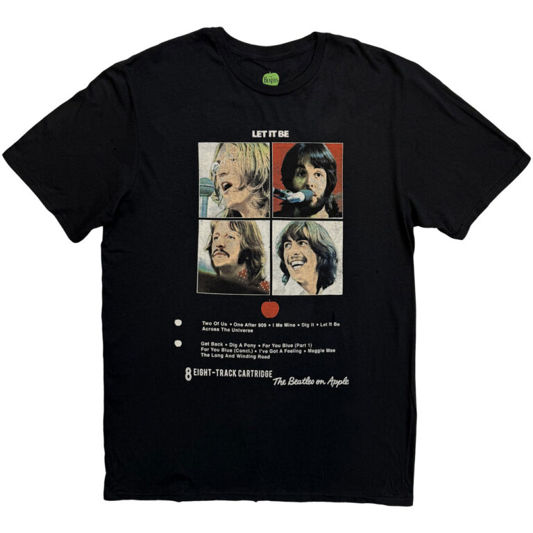 The Beatles Let it Be 8 Track Black T-Shirt