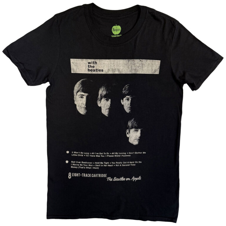 The Beatles With The Beatles 8 Track Black T-Shirt