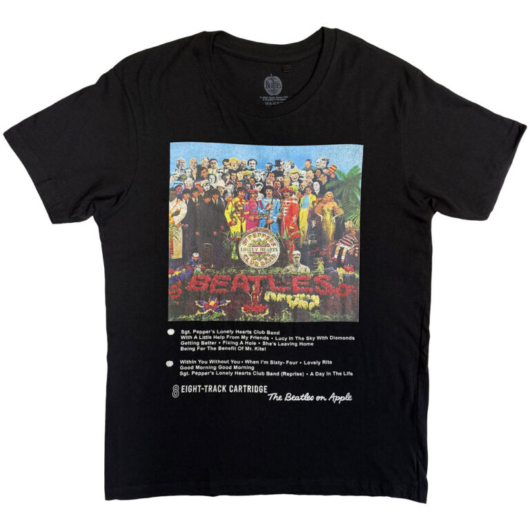 The Beatles Sgt Pepper 8 Track Black T-Shirt