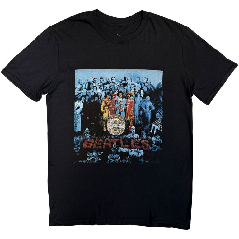 The Beatles Sgt Pepper Blue Black Back Print T-Shirt