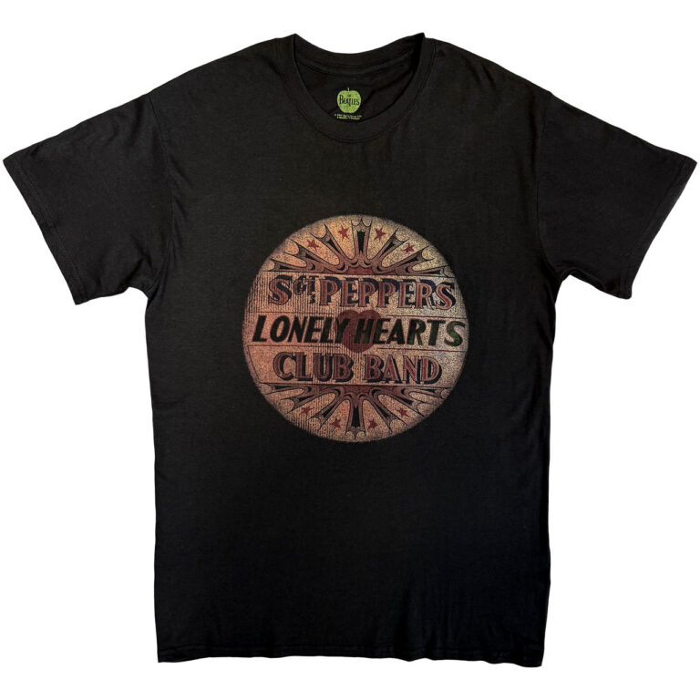 The Beatles Vintage Drum Head Black T-Shirt