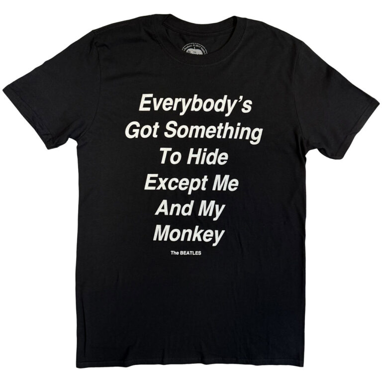 The Beatles Me and My Monkey Black Back Print T-Shirt