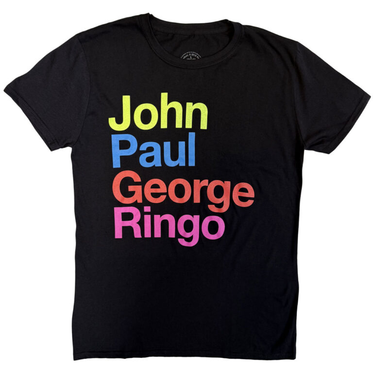 The Beatles JPG&R Pepper Suit Colours Black T-Shirt