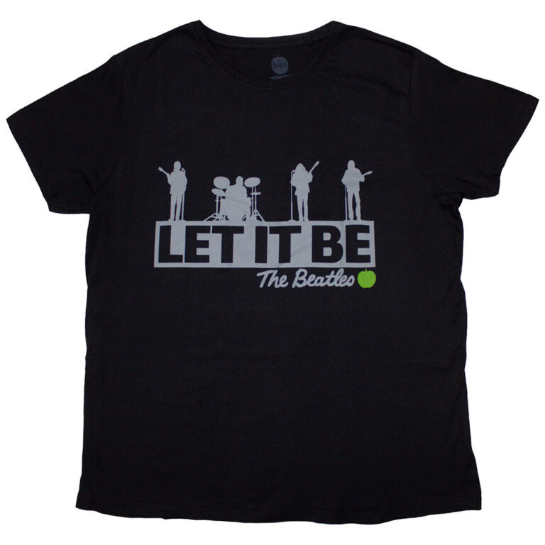 The Beatles Rooftop Black Back Print Ladies T-Shirt