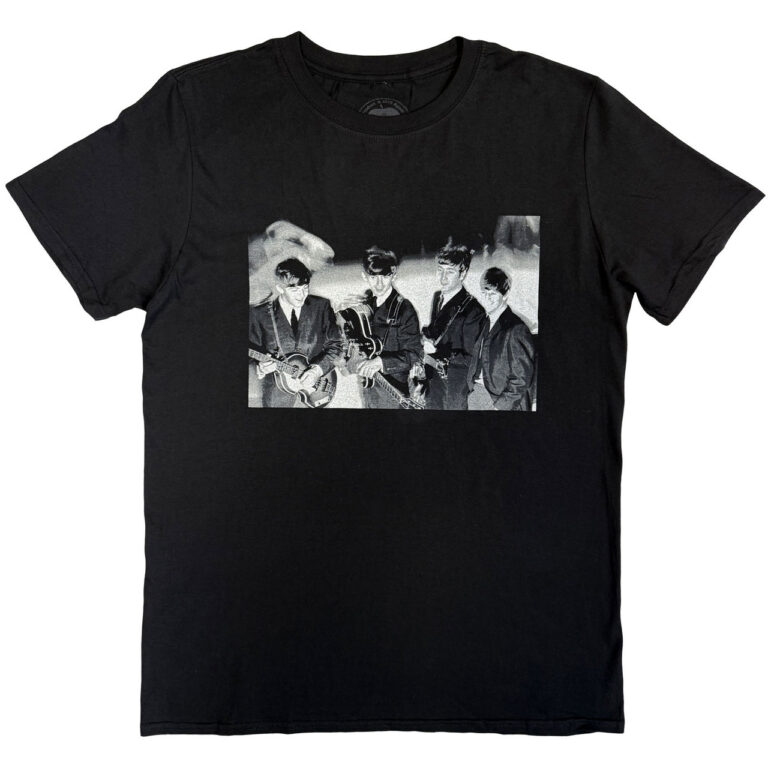 The Beatles Smiles Photo Black T-Shirt