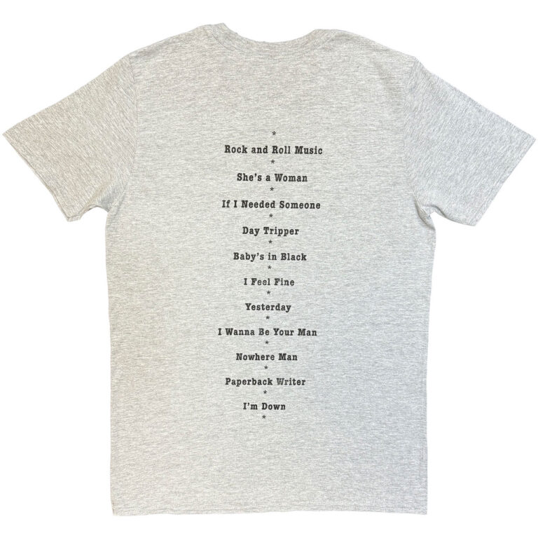 The Beatles Budokan Set List Grey Back Print T-Shirt