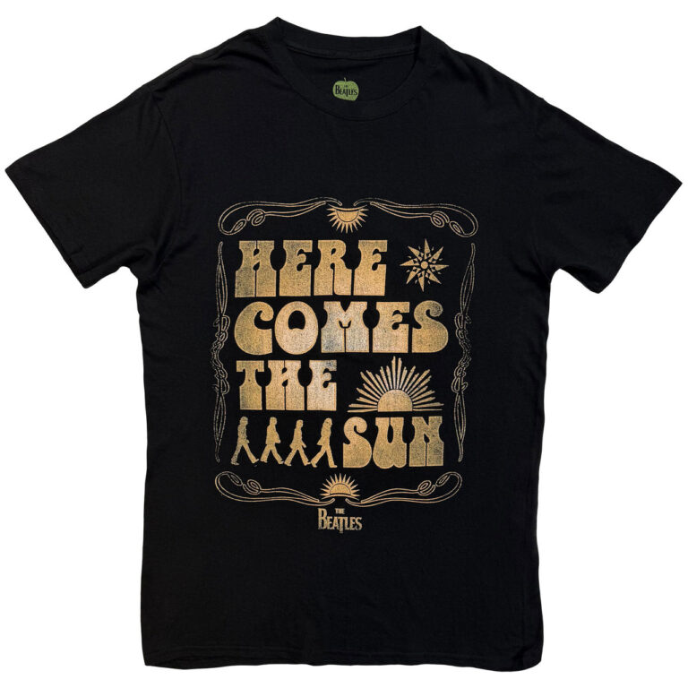 The Beatles Here Comes The Sun Black Back Print T-Shirt