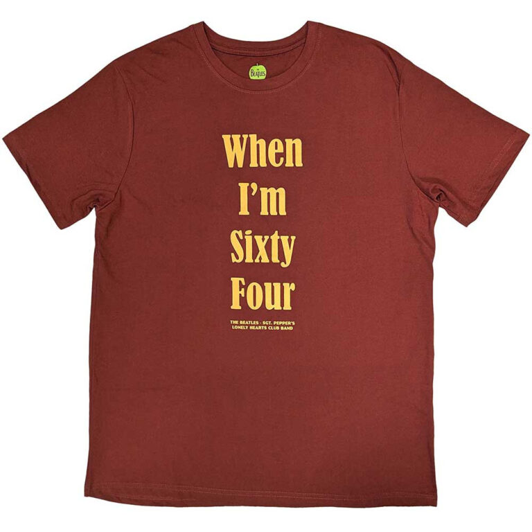 The Beatles When I’m Sixty Four Red Back Print T-Shirt