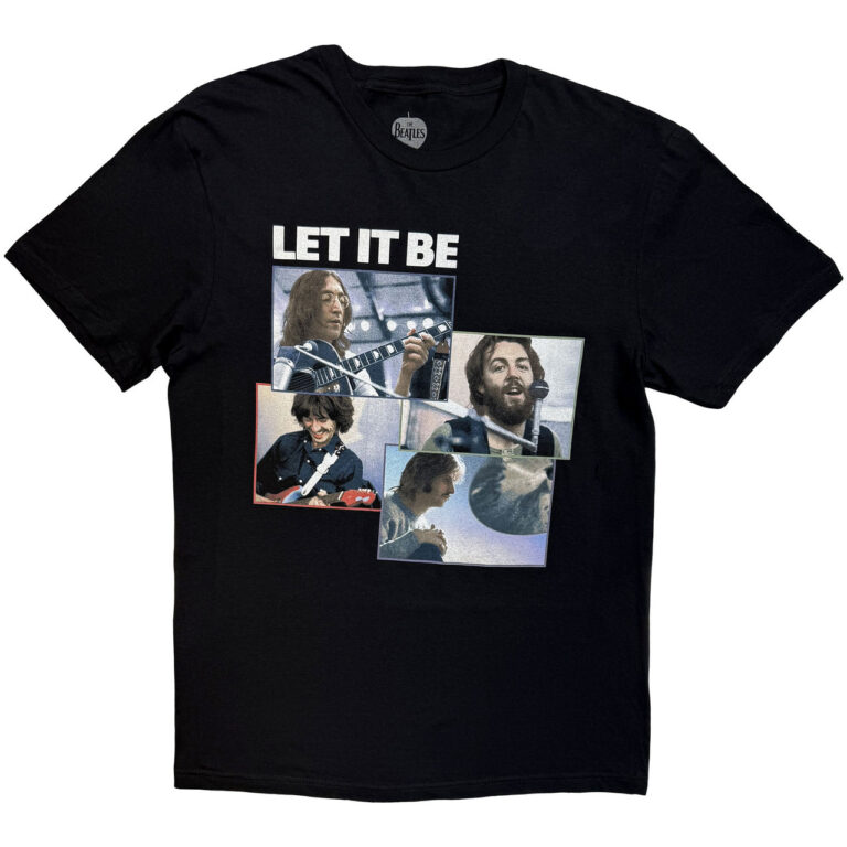 The Beatles Let It Be Recording Shots Black T-Shirt