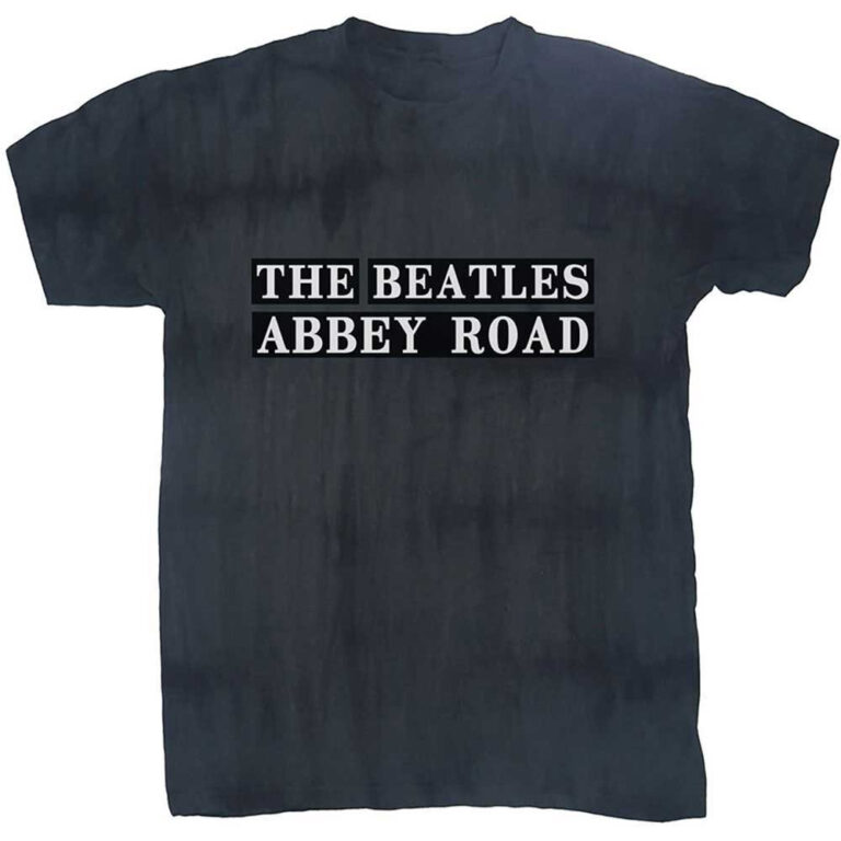 The Beatles Abbey Road Sign Dip-Dye On Black Wash Collection T-Shirt