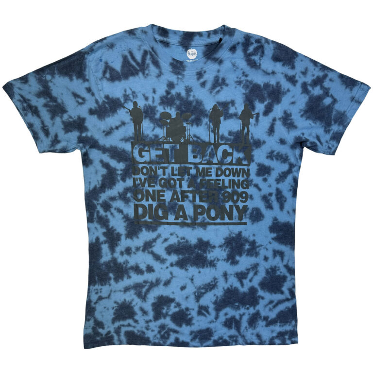 The Beatles Let it Be Songs Dip-Dye On Light Blue Wash Collection T-Shirt