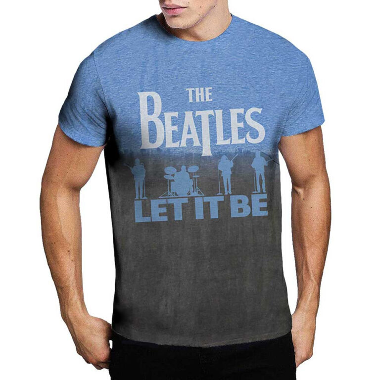 The Beatles Let It Be Split Blue Wash Collection T-Shirt