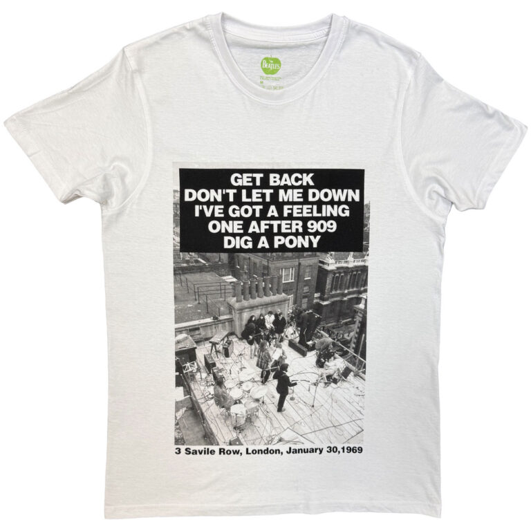 The Beatles Rooftop Songs White T-Shirt