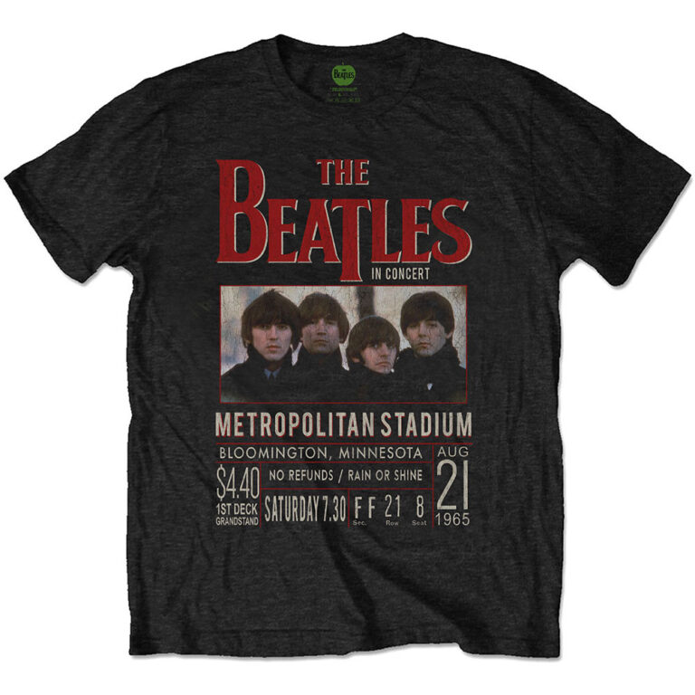 The Beatles Minnesota 1965 Black T-Shirt
