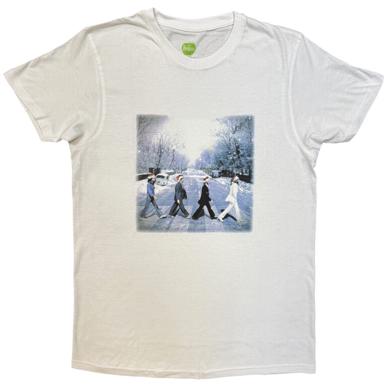 The Beatles Abbey Christmas White T-Shirt