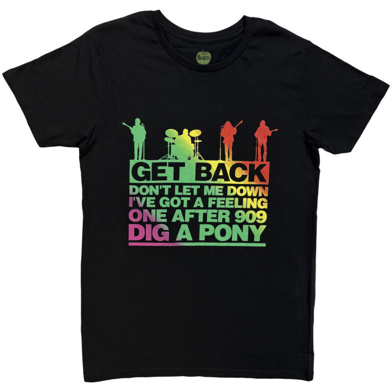 The Beatles Get Back Gradient Black T-Shirt
