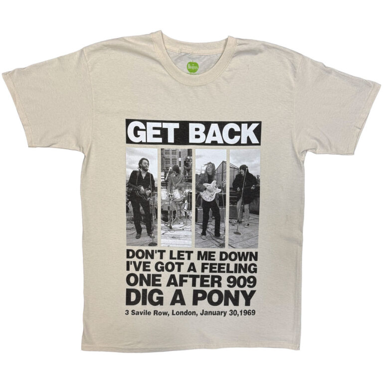 The Beatles Rooftop Panels Natural T-Shirt