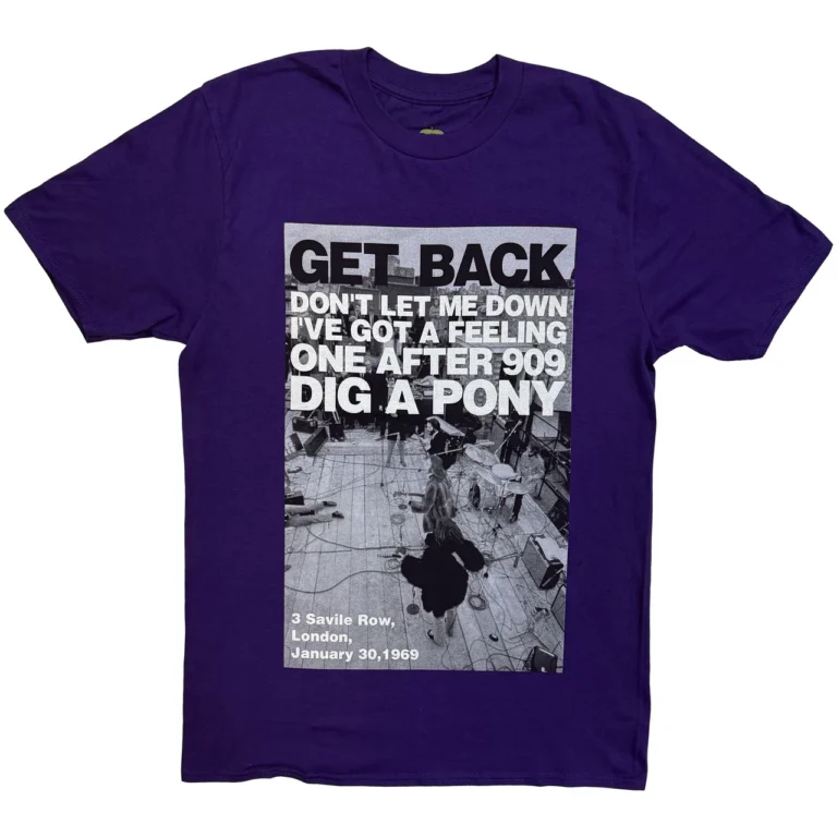 The Beatles Rooftop Shot Purple T-Shirt