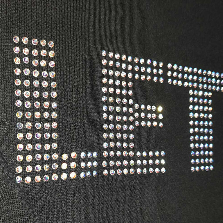 The Beatles Let It Be Crystals Black Embellished Ladies T-Shirt