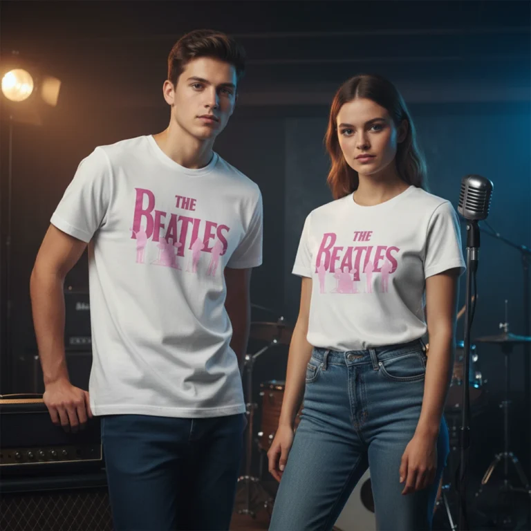 The Beatles Band Silhouettes White Embellished T-Shirt