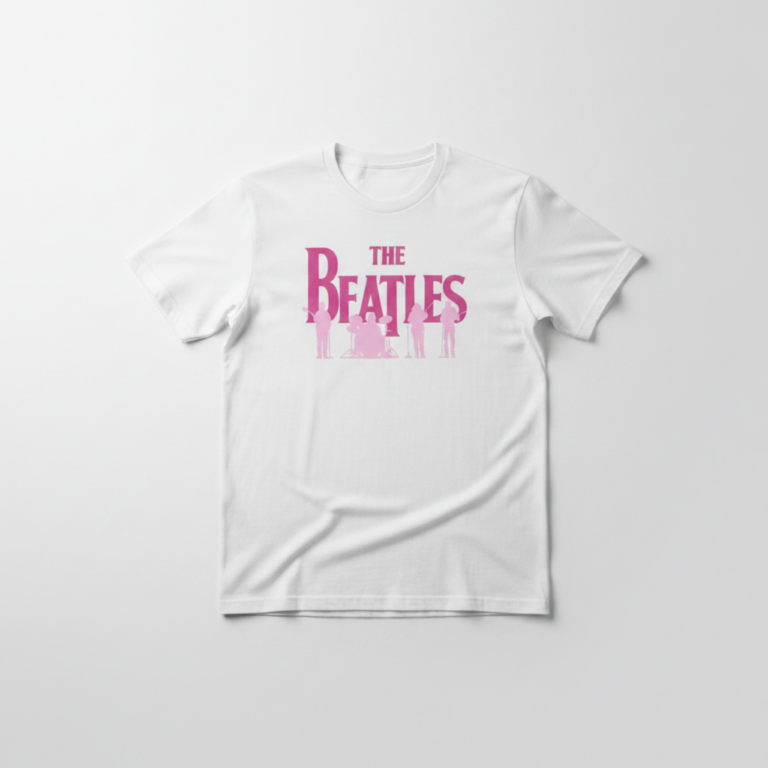 The Beatles Band Silhouettes White Embellished T-Shirt