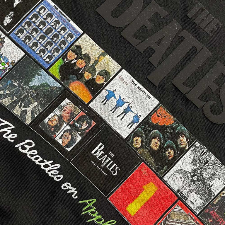 The Beatles Albums on Apple Black Embellished T-Shirt
