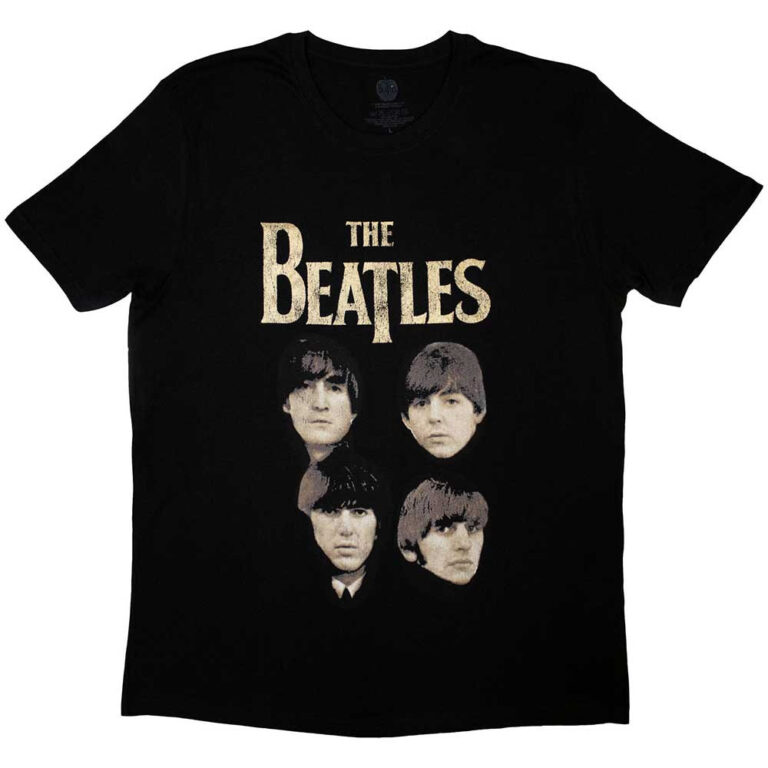 The Beatles 4 Heads Black T-Shirt
