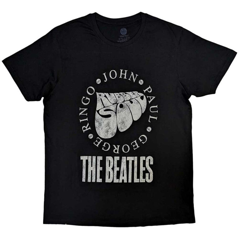 The Beatles Rubber Soul Names Black T-Shirt