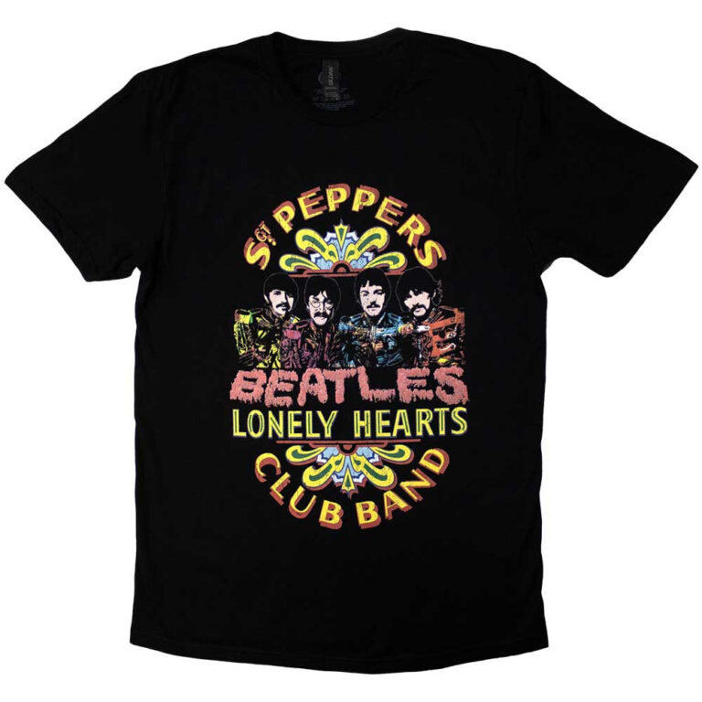 The Beatles Sgt Pepper 2 Black T-Shirt