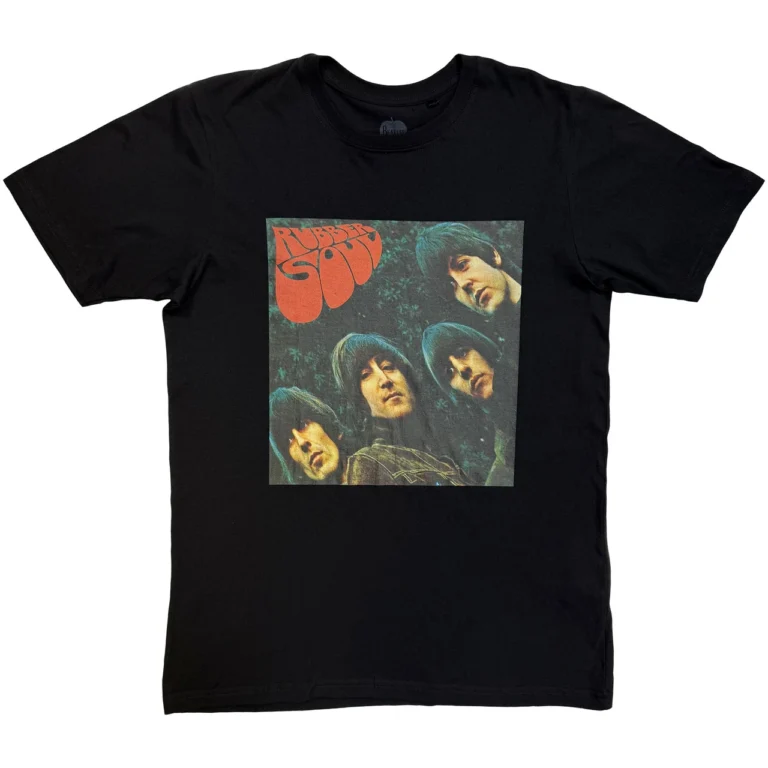 The Beatles Rubber Soul Album Cover Black Ladies T-Shirt