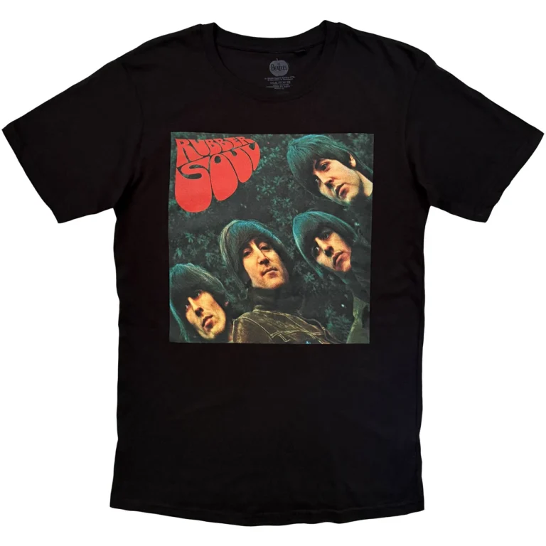 The Beatles Rubber Soul Album Cover Black T-Shirt