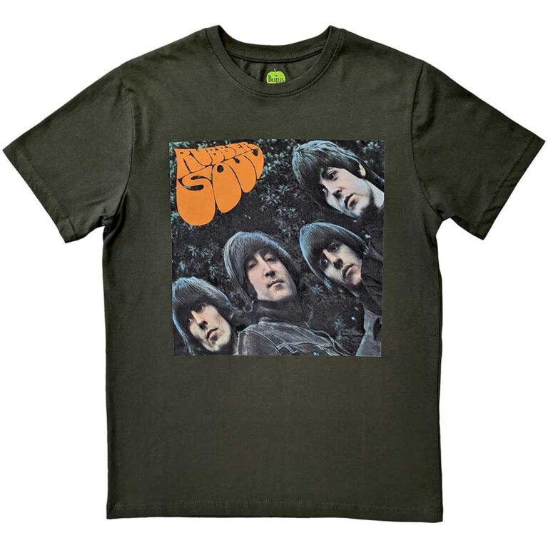 The Beatles Rubber Soul Album Cover Green T-Shirt