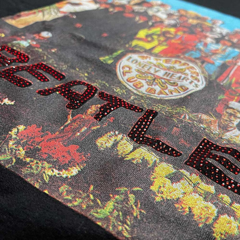 The Beatles Sgt Pepper Crystals Black Embellished T-Shirt