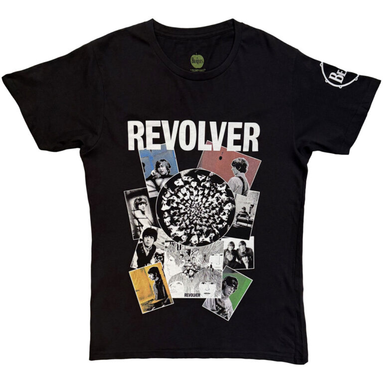 The Beatles Revolver Montage Black T-Shirt
