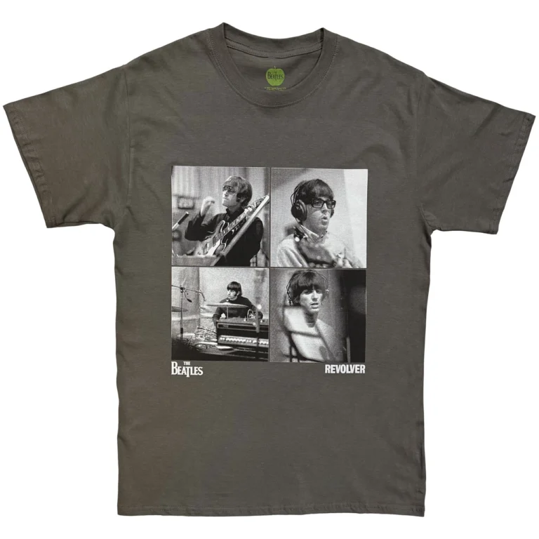 The Beatles Revolver Studio Shots Charcoal Grey T-Shirt