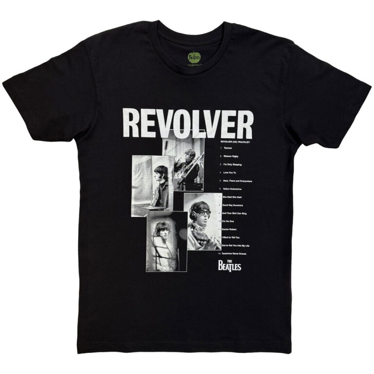 The Beatles Revolver Track List Black T-Shirt