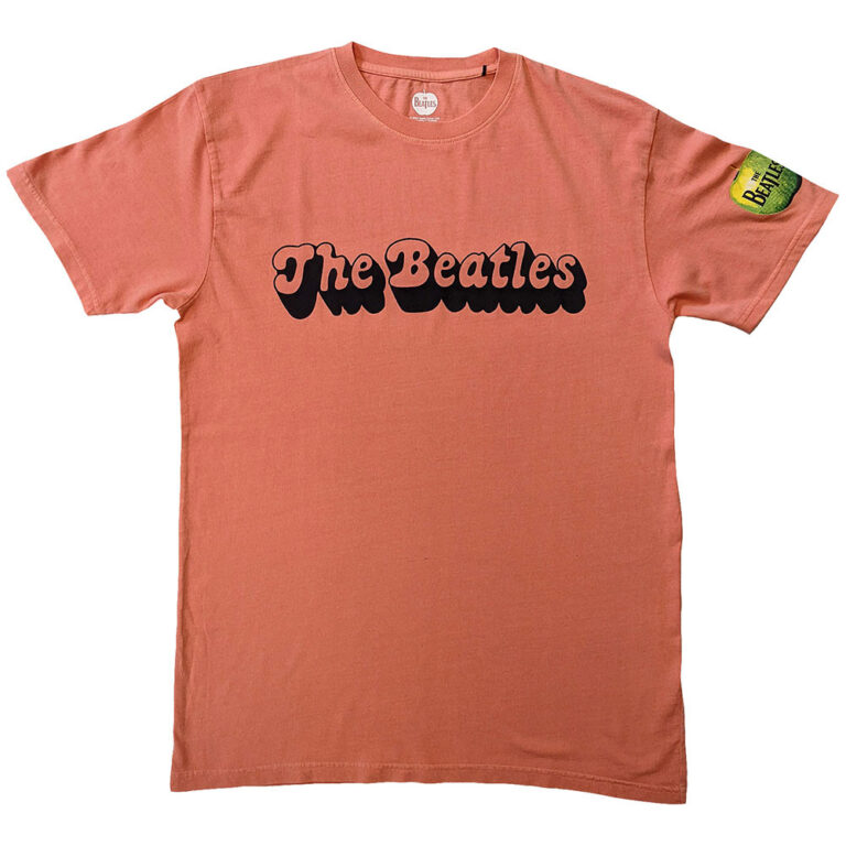 The Beatles 70s Logo Red Sleeve Print & Wash Collection T-Shirt