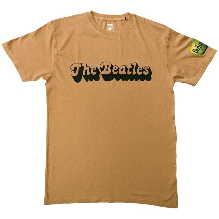 The Beatles 70s Logo Sand Sleeve Print T-Shirt